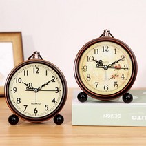 엔틱 인테리어 탁상 알람 시계 2colors, 플라워, 색상