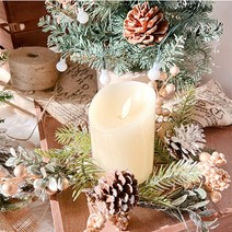 프리미엄 열매 캔들리스 3종 (레드 골드 실버) 캔들 홀더 양초 홀더 리스 미니 캔들링 조화 크리스마스 성탄 장식, 01. 골드