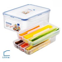 2.6L 3칸틀 가게 김밥재료 밀폐 보관통 케이스 냉장고정리 소분함 반찬통