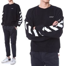 OFFWHITE [명품]오프화이트 다이애그널 기모 맨투맨OMBA058C 99F..