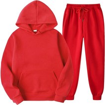 HEHOAH Mens Hoodie Men'S 2 Piece Tracksuit Set Jogging Activewear With Long Sleeve Pullover Hood, 05 1-red