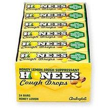 Honees HONEES Cough Drops 허니스 허니 레몬맛 기침 캔디 9알 24개입, 1팩