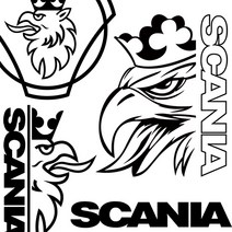 마이웨이카 스카니아 스티커 대형 SCANIA 로고 데칼 덤프 트럭 추레라, 블랙 홀로그램, 로고7 (좌측)