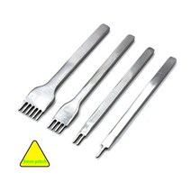 4개대 3mm 가죽 공예 핸드 툴 키트 스레드 Awl Waxed 골 무 Leathercraft 구멍 펀치 바느질, 01 3mm leather Punch