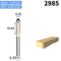 트리머비트 트리머날 세트 H 1 개 4 2 생크 플러시 트림 라우터 비트 나무 베어링 트리밍 커터 목공 도구 엔드 밀 밀링, 06 2985