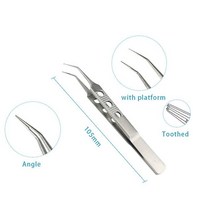 플렌테리어 행잉 소품 가정용 가드닝 스테인레스 스틸 족집게 플랫폼 안과용 FUE 머리 심기 마이크로스, 01 Angle Toothed