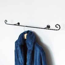 코코디피 염소 엔틱 꽈배기 벽행거 벽면 고정 부착 철사 옷가게 철제 행거 옷걸이 헹거, 골드