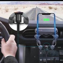 차량용 송풍구 휴대폰 집게식 무중력 거치대 벤츠 K5 쏘렌토 BMW 레이 스파크 GV80, 그레이