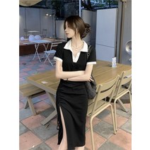 슬림 카라 원피스 주름조절 바캉스룩 제주도 여리핏 소개팅 봄 여름