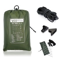 DD 타프 4x4 설영 편리한 세트 DD Tarp 타프 4X4 & DD Cord (10m) 및 Ridgeline Loks 리지 라인 록스 (2 개들이) & DD Pegs + Guy Lines (x6) 추가 페그 + 가이라인 (x6)