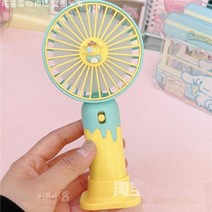 산리오 선풍기 마이멜로디 마멜 쿠로미 폼폼푸린 강아지 시나모롤 시나몬롤 여름 아이스크림 색상 핸드헬드 팬 귀여운 휴대용 데스크탑 소형, 18.5x8.7x5cm, Purin dog