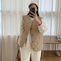 퍼니걸스 5507 데일리 누빔 오픈 패딩 조끼 여성의류