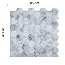 폴리싱타일 Self Adhesive Kitchen Waterproof Vinyl Mosaic Peel and Stick backsplash Wall Sticker Tiles, [01] 1piece, [18] MSHB516
