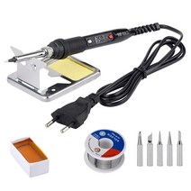 버닝 우드버닝 납댐 burning 조정 가능한 온도 LCD 납땜 인두 키트 상자 110V 220V 80W 납땜 용접 도구 납땜 팁 납땜 제거 펌프 히터, 220V EU 플러그, 2