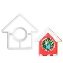 크리스마스 시리즈 쿠키 커터 비스킷 몰드 폰단트 케이크 장식 도구 플라스틱 슈가크래프트 케이크 탑퍼, 하우스.
