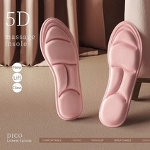 커지는 높이 5D 메모리 폼 정형외과 스포츠 깔창 여성용 신발 평발 아치 지원 마사지 족저근막염 발 관리 패드