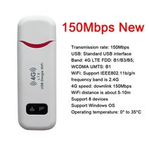 유심라우터 국내포켓와이파이 홈 오피스용 업그레이드된 4g lte 무선 usb 동글 150mbps 모뎀 스틱 모바일 광대역 sim 카드 포켓 핫스팟 wifi 어댑터, 빨간색