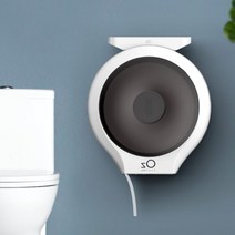 화장지 휴지걸이 반투명 점보 롤 케이스 폰거치 벽걸이 화장지 걸이, 반투명점보롤케이스블랙