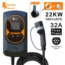 전기차충전기 Feyree EVSE 자동차 충전기 플러그 충전 스테이션 Wifi 앱 제어 RFID 월박스 타입 2 케이블 32A 22KW 3 상 EV, 22KW 32A 3 Phase_2, Type2