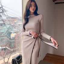 2022 여성 중형 및 롱 니트 드레스