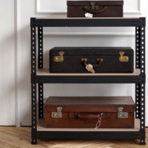 파렛트 해피 파레트 랙 렉 팬트리 앵글 재단 칸막이 정리 3단 선반 세탁실 베란다 알파룸, 앵글선반 3단 1000x1200(블랙)