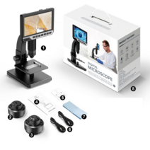 미생물현미경 2000배 실험 확대경 테스트 정밀 고정밀, 블랙 스탠다드 x 32G 카드