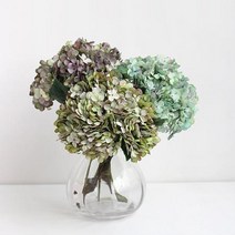 수채화 감성 수국 다발 조화 주방 식탁 실내 조경 정원 통로 아파트베란다꾸미기 오피스텔, 색상_그린, 상세페이지 참조