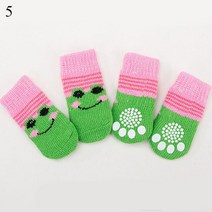 강아지 양말 따뜻한 강아지 신발 겨울용 미끄럼 방지 애완 동물 양말 작은 고양이 개 니트 치와와 두꺼운, 04 4_03 L