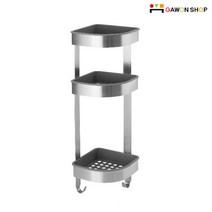 [당일출고] 이케아 BROGRUND 코너선반/벽걸이/3단선반/스테인리스, 스테인리스 604.089.87