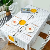 볼라니 PVC 방수테이블 식탁보 홈파티 국내배송, 노랑열기구, 사각원형138*138