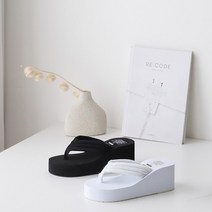 프리티슈 발편한 스펀지 웨지 통굽 쪼리 키높이 슬리퍼 (6cm)