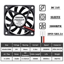 cpu amd 라이젠 60mm 5V 12V 24V 브러시리스 USB 2 핀 3 DC 쿨러 팬 개 60x60x10mm 6010 6cm 컴퓨터 PC C, 10 24V Sleeve XH2.54