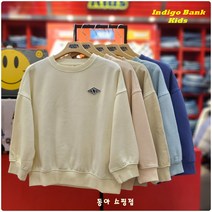 인디고키즈 [빠른배송_기모 오버핏] 그래픽이 없는 깔끔한 스타일로 일주일 내내 코디 걱정 끝! 세련된 오버핏감의 기모 맨투맨 데일리템! 앤드 오버핏 기모 맨투맨 IKMA22T1E