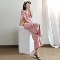 요시아나 [당일발송] 러블리무드 리플리 스트랩 셔링 점프수트 -2컬러