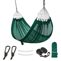 KingC앰프 더블 메시 해먹 캠핑 통기성 휴대용 실외/실내 나무 배낭여행 하이킹 뒷마당 파티오 지지 199.6kg(440파운드)까지 지탱 스트랩 2개(페트롤블루), Petrolblue-440lbs