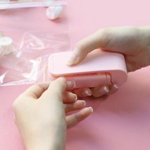실링기 밀봉기 휴대용 다용도 간편 비닐 접착기 과자 밀봉, 색상:핑크, 단품