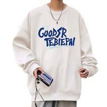 코디코치 데일리 오버핏 영문프린트 라운드 맨투맨 티셔츠