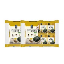 청정원 아침메뉴추천 바사삭 들기름 파래김 도시락 김 반찬 4g 16봉 2개 맛있는 어린이간식 간단한요리 간편식, 46세트