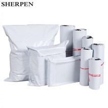 SHERPEN 50pcs 화이트 메일 가방 익스프레스 봉투 저장 택배 우편 자기 접착 인감 플라스틱 포장 주머니, [19] 50pcs 45x55cm