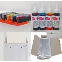 식용프린터세트(식용카트리지 5색+식용잉크리필용100ml 4색+식용종이 letter 사이즈 1팩+식용종이 A3 1팩 +주사기 4개)/식용프린터 먹는종이
