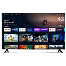 와이드테크 구글TV 109cm 430 UHD TV 스마트TV 안드로이드TV, 벽걸이형, 방문설치