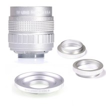 DSLR 미러리스 렌즈 단 광각 망원 실버 fujian 50mm f1.4 cctv tv 카메라 + c-eosm 마운트 링 canon ef-m eosm 카메라 m1m3m5 호환, 캐논 ef-m