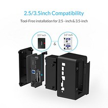ORICO USB 3.0 - SATA 하드 디스크 도킹 스테이션 SATA HDD/SSD용 단일 슬롯 2.5 또는 3.5인치 하드 디스크 인클로저 최대 16TB 12V 2A 전원 공급 장치(도구가 필요 없는 지능형 절전 기능) -12396