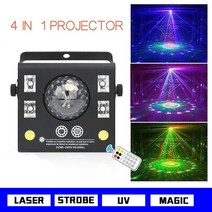 샤오미빔프로젝터SUNART 4 1 LED 무대 프로젝터 스트로브 플래시 매직 크리스탈 공 UV 레이저 효과 빔 스팟, 03 AU 플러그