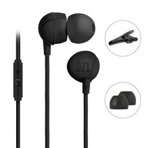 컴퓨터용 유선 인이어 이어폰 3.5mm 해드폰 플러그, 블랙