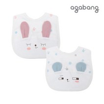 아가방 안양점@귀여운 다지안과 밀착감을 높인 안정적이고 편안한 턱받이@코튼 100% 소재로 좋아요, 민트