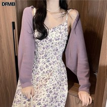 DFMEI 플라워 나시 원피스 여 롱스커트