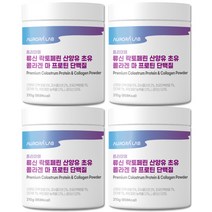 오로라랩 프리미엄 류신 락토페린 산양유 초유 콜라겐 마 프로틴 단백질 210mg x 4통, 210g