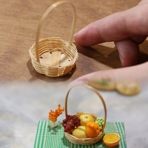 미니를사랑하는사람들 미니어처 만들기 수공예 장식 소품 채반 찜기 라탄 바구니, 9번 바구니D