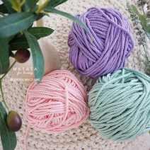 마타타 마크라메 재료 실 컬러 면로프 90합(4mm)/ 한타래(80야드), 8번-라떼